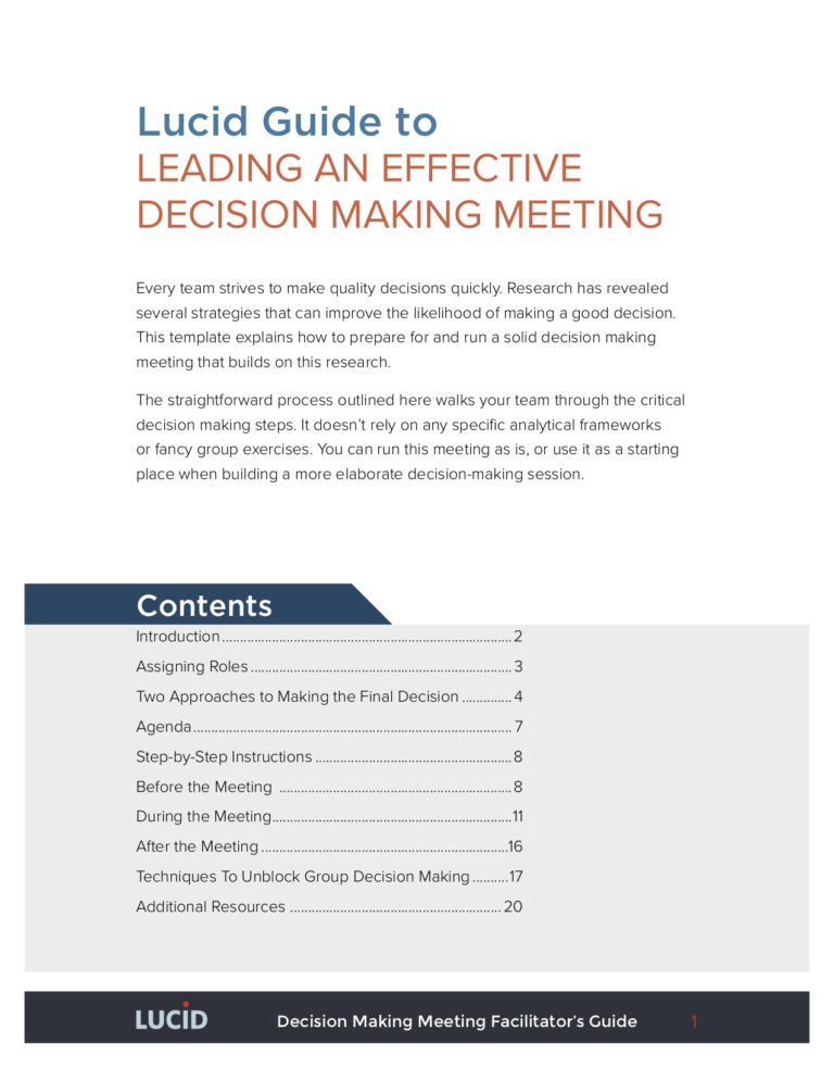 Decision Making Meeting Agenda Template