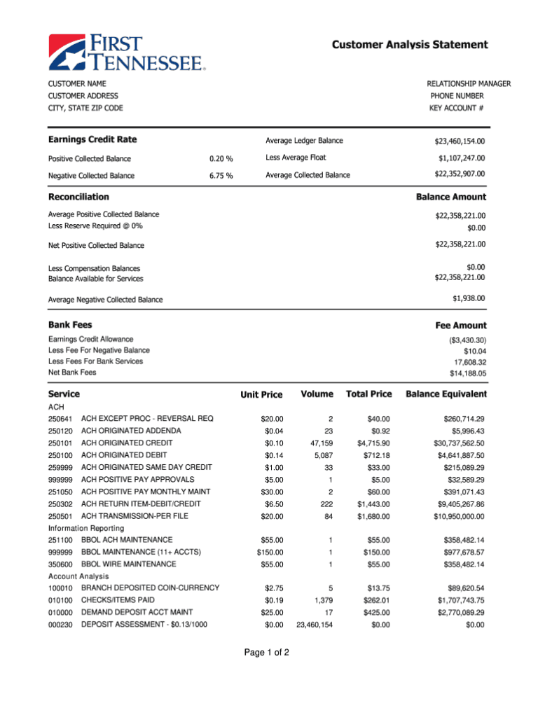 Download: First Horizon Bank Statement Template PDF