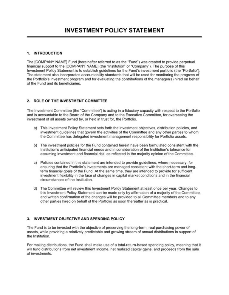 Investment Transaction Statement.pdf Free Investment Policy Statement Example Template & PDF