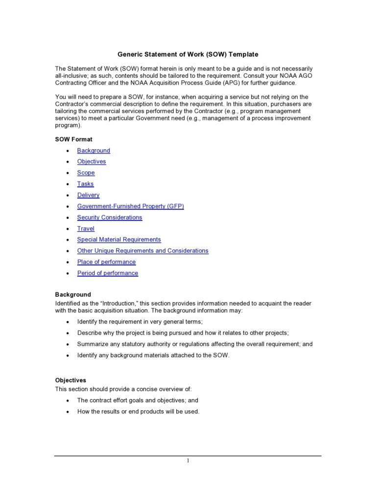 Free Statement of Work Contract Template & Example