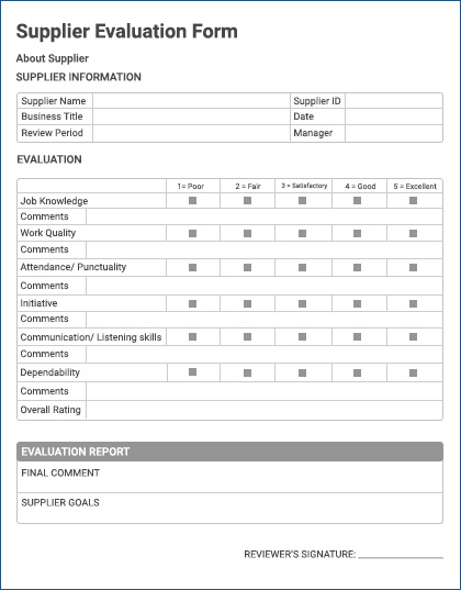supplier-performance-evaluation-form-template