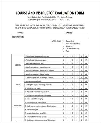 tcole-course-instructor-evaluation-form-template
