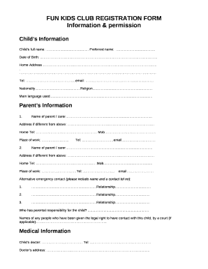 team-kid-registration-form-template