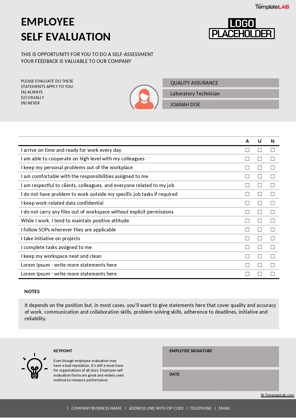 tech-company-employee-evaluation-form-template