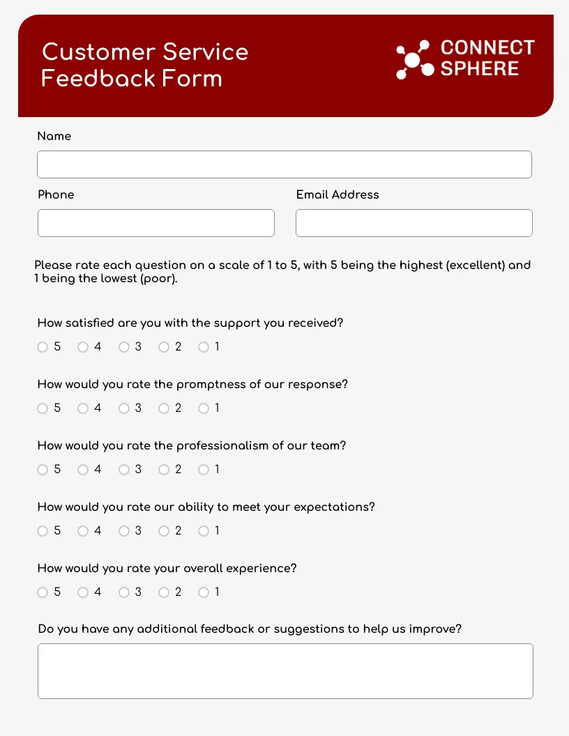 technical-support-feedback-form-template
