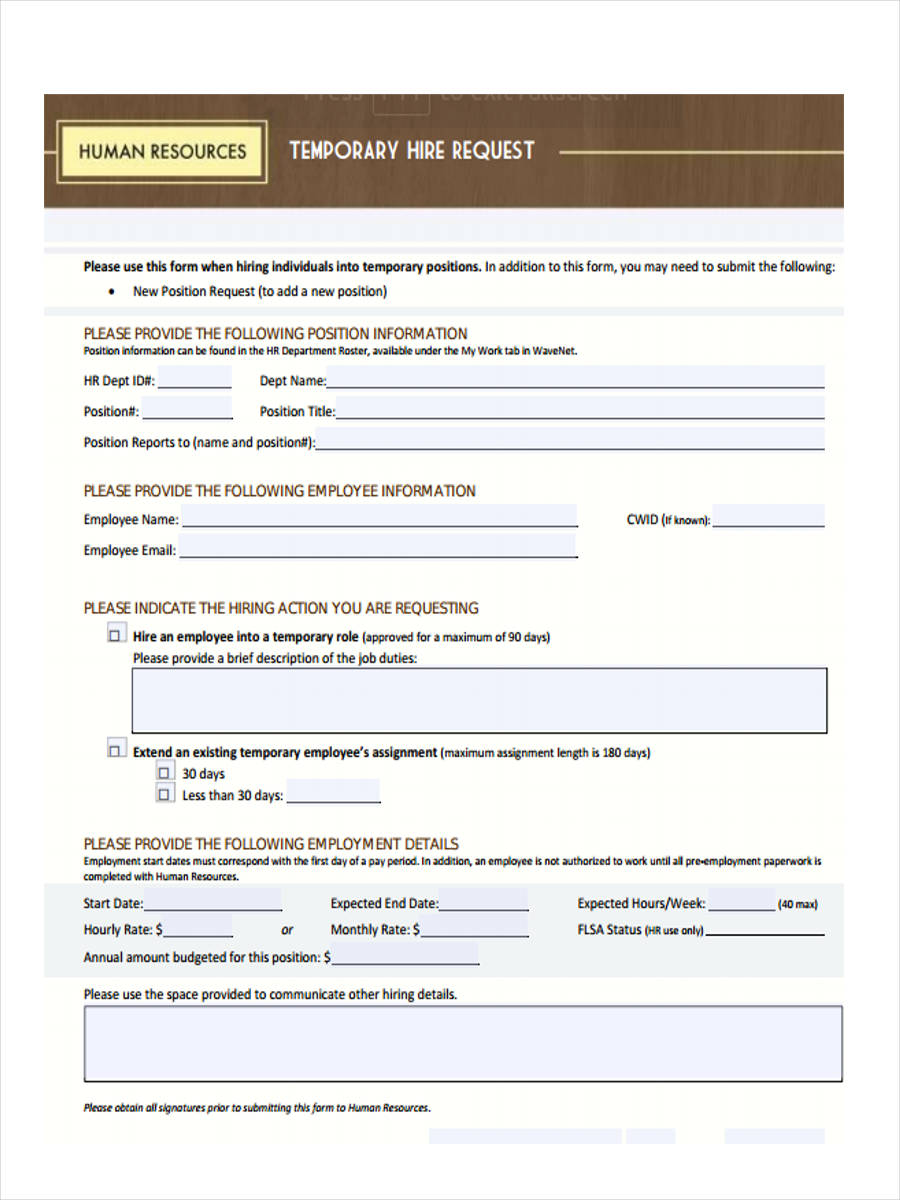 temporary-employee-request-form-template