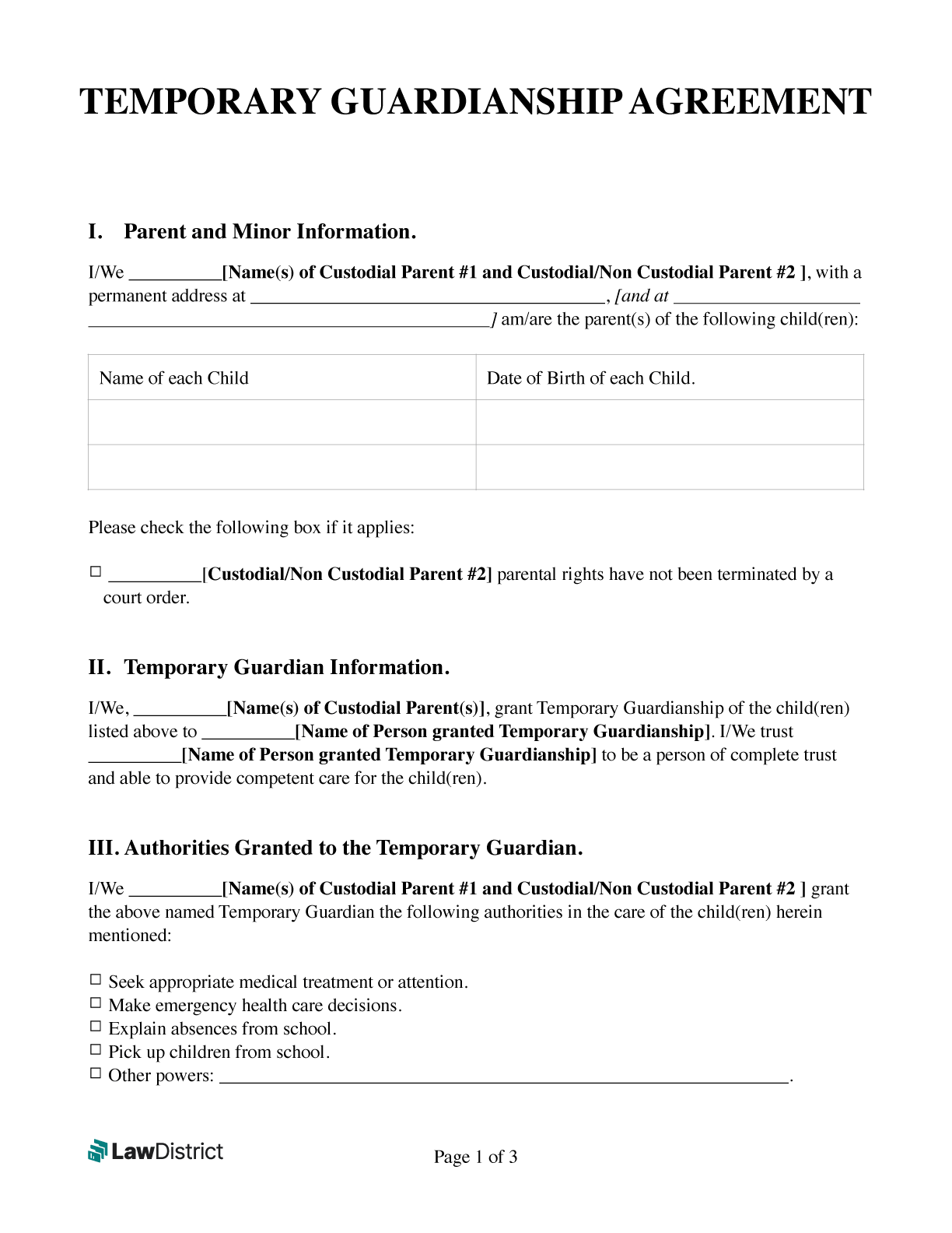 temporary-guardianship-notarization-form-template
