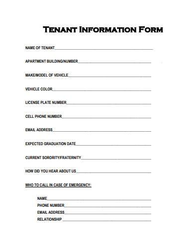 tenant-information-contact-form-template