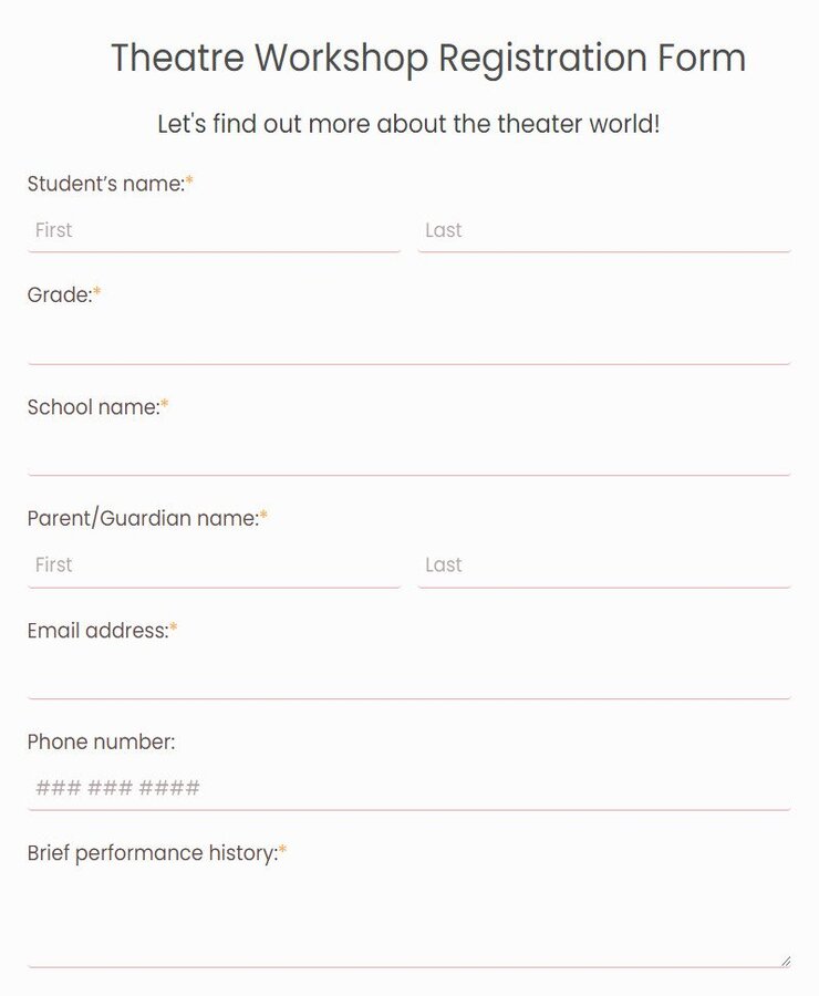 theater-workshop-registration-form-template