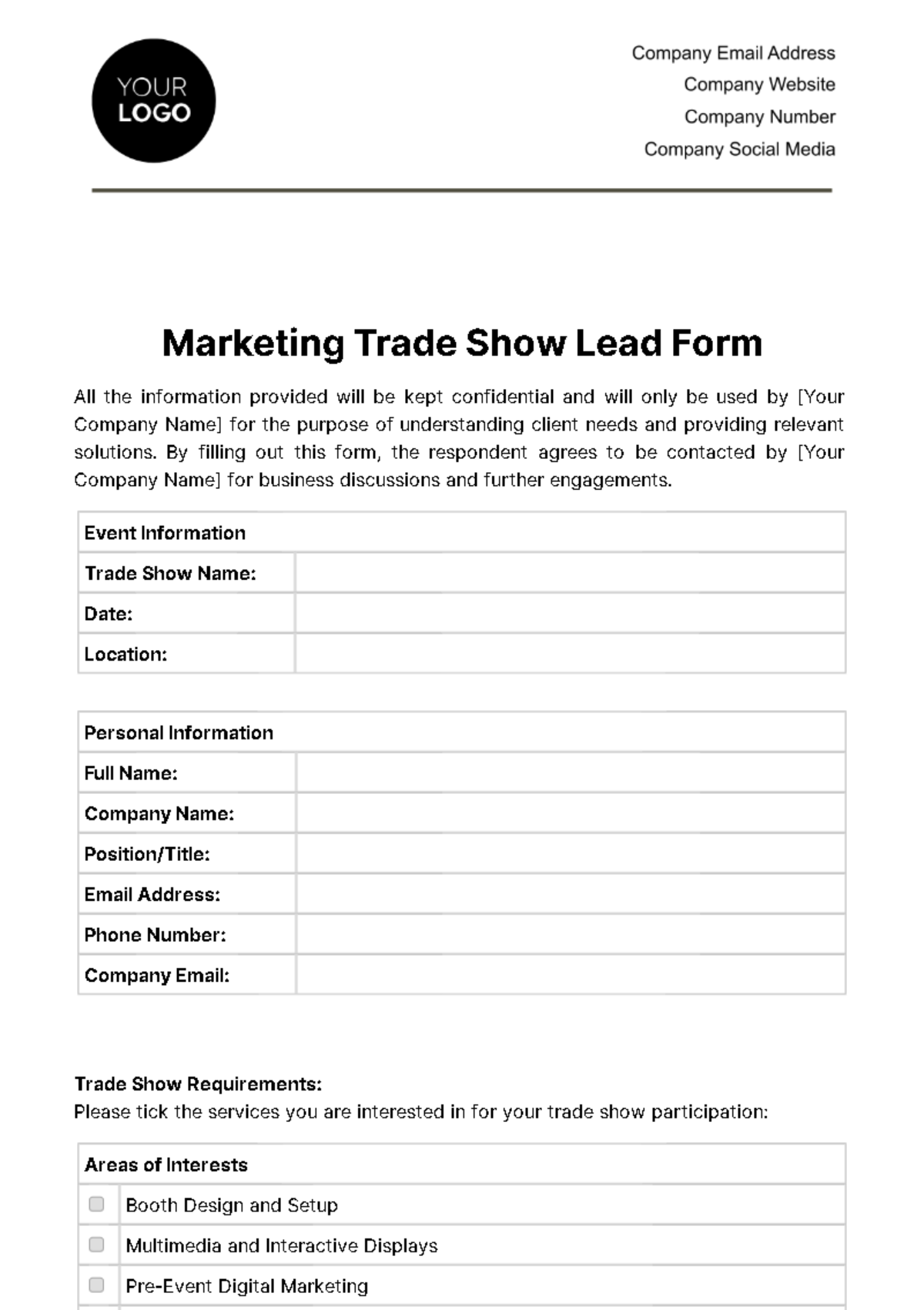 trade-show-enquiry-form-template