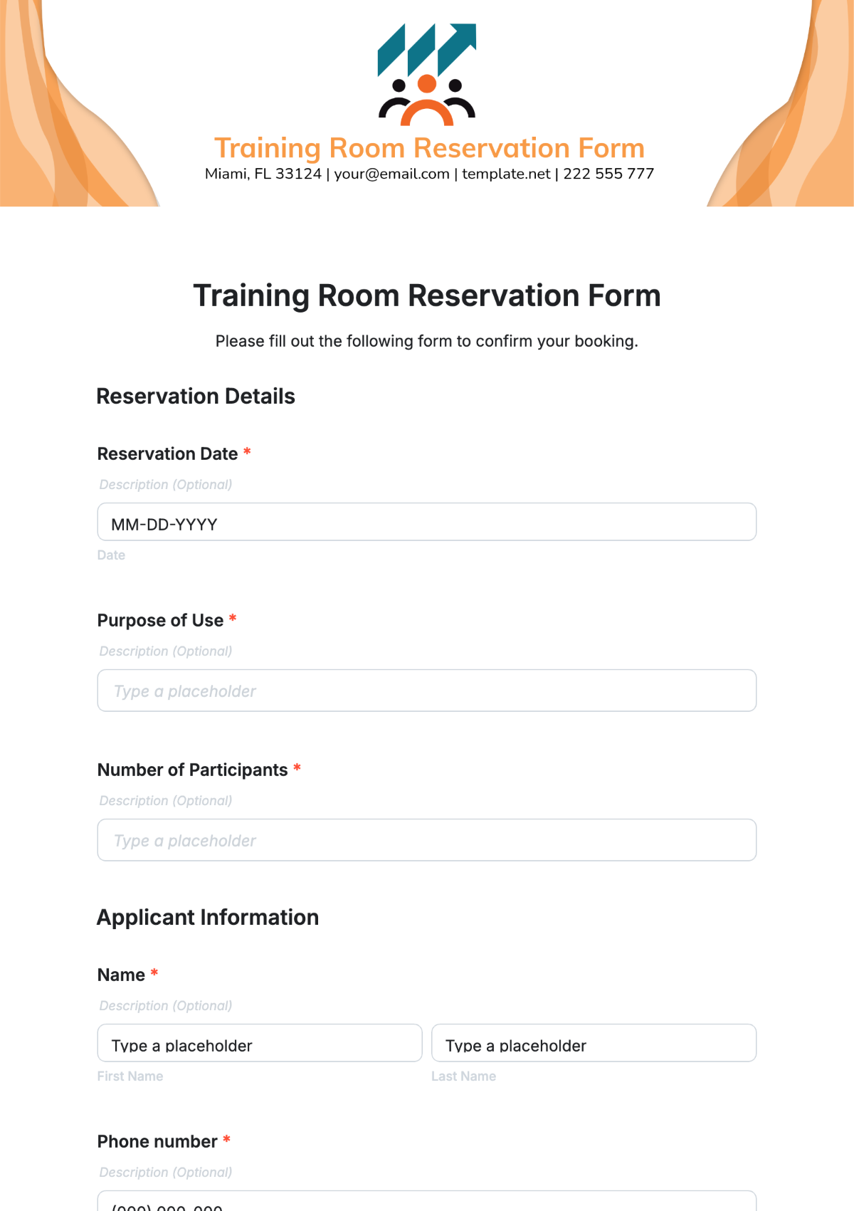 training-room-booking-form-template