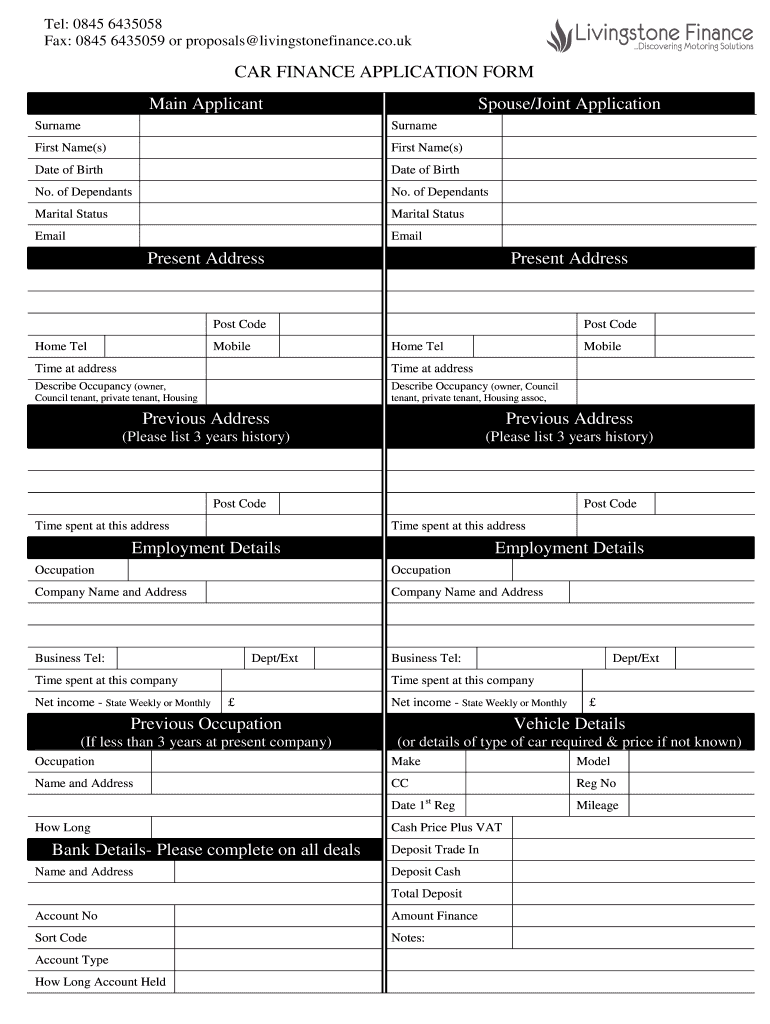 vehicle-finance-application-form-template