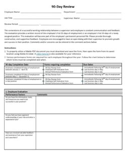 90-day-review-form-template