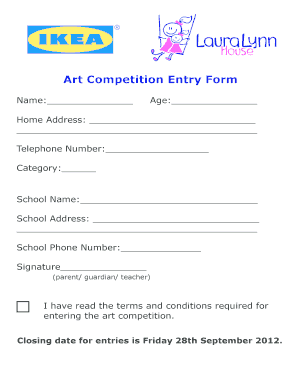 art-contest-entry-form-template