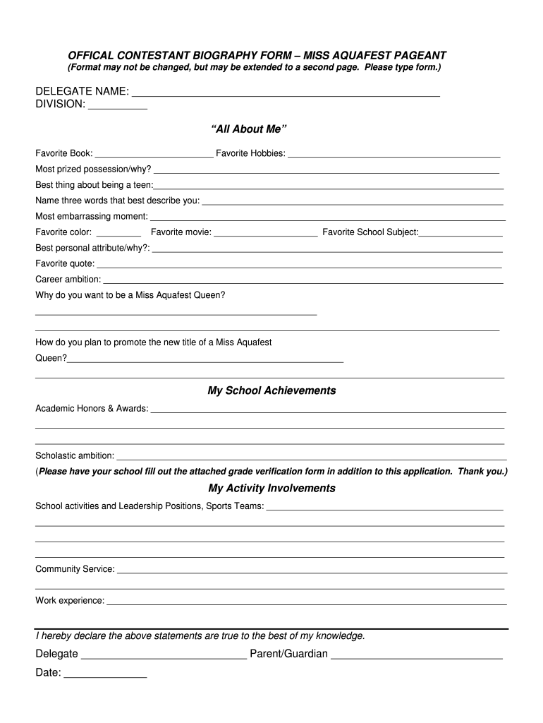 beauty-pageant-application-form-template