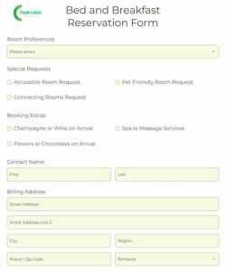 bed-and-breakfast-booking-form-template
