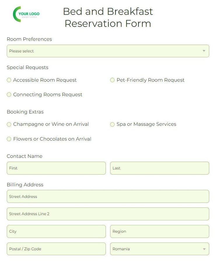 bed-and-breakfast-booking-form-template