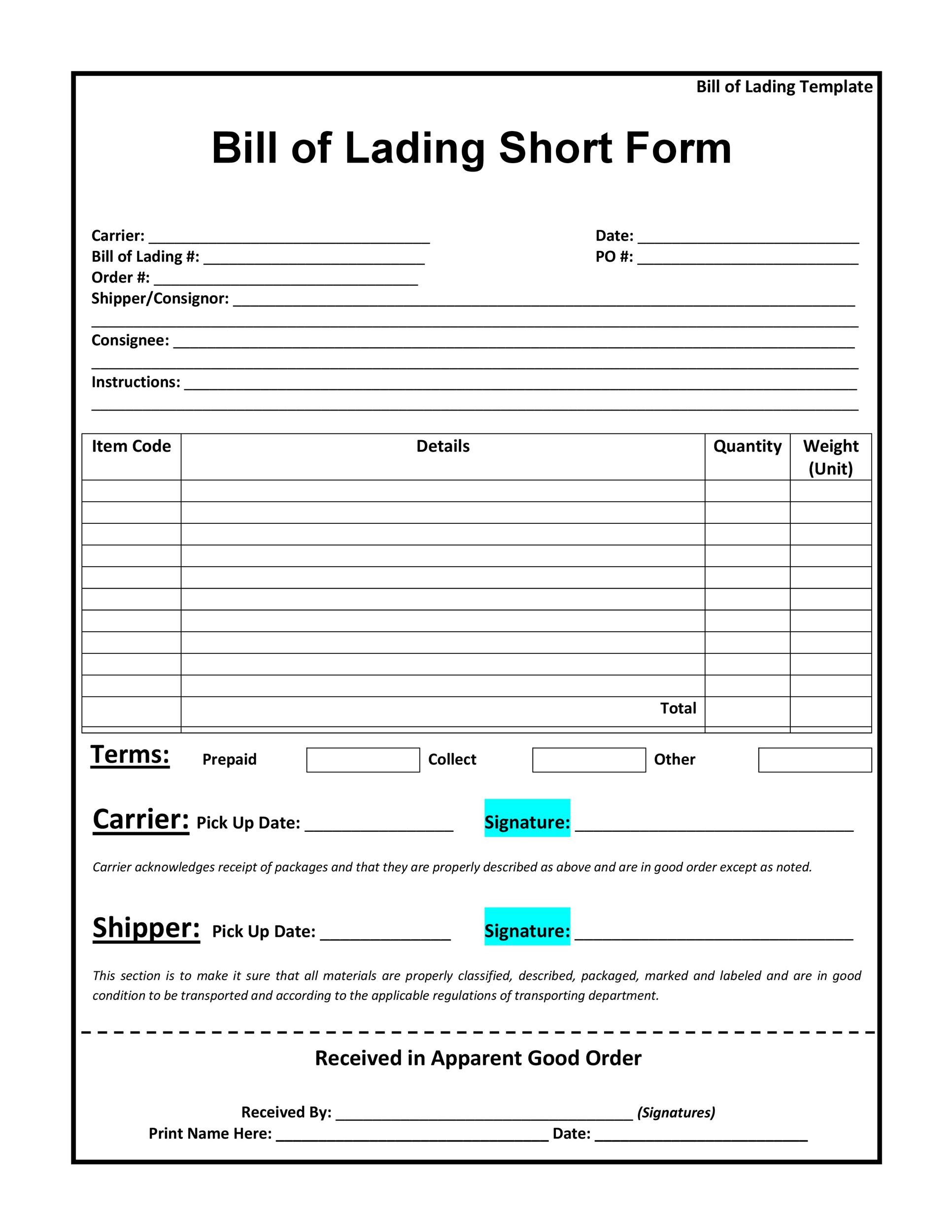 bill-of-lading-short-form-template