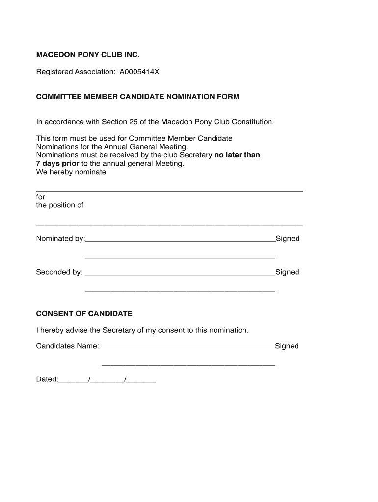 board-member-nomination-form-template