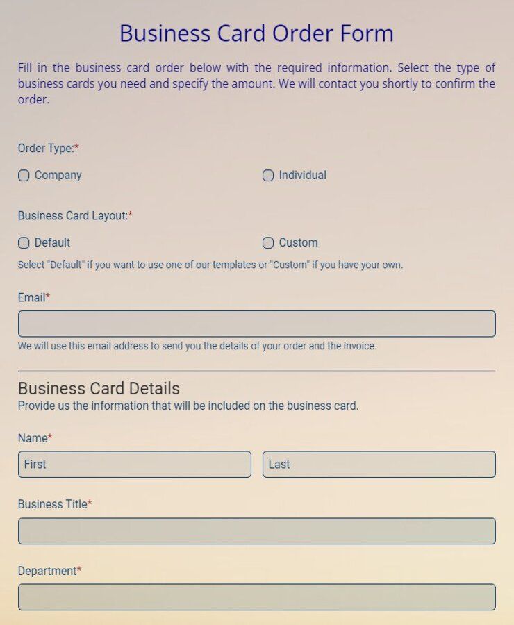 business-card-request-form-template