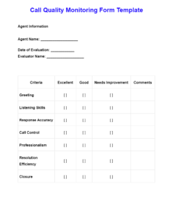 call-quality-monitoring-form-template