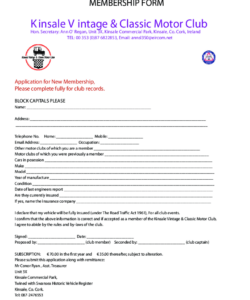 car-club-membership-application-form-template