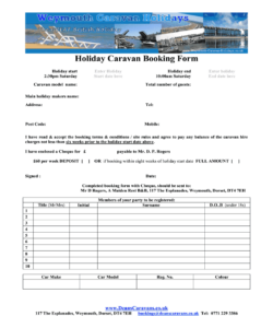 caravan-hire-booking-form-template