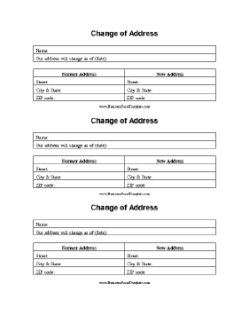 change-of-address-information-form-template
