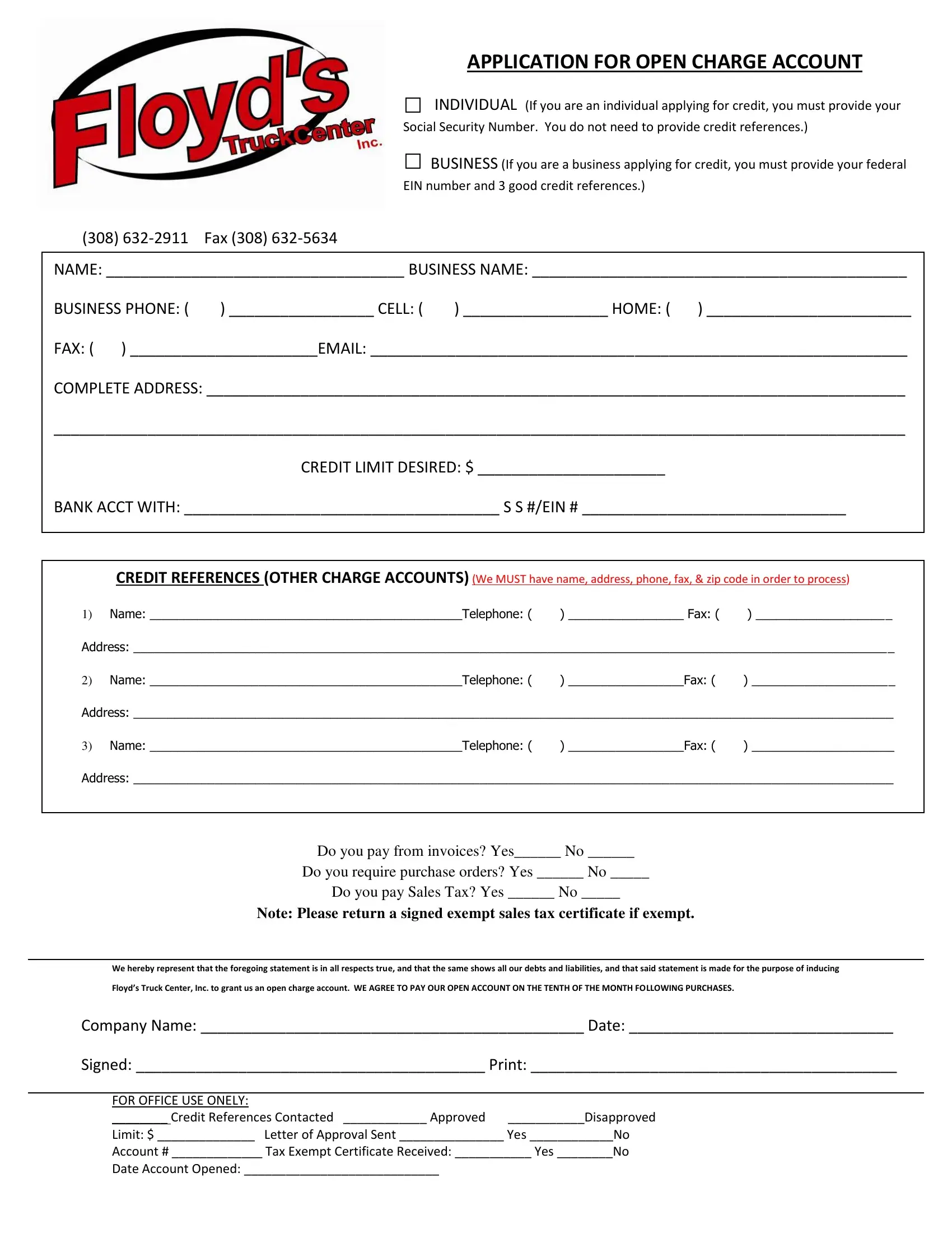 charge-account-application-form-template