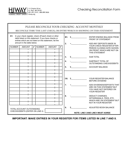 checking-account-reconciliation-form-template