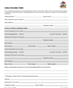 childminding-child-record-form-template