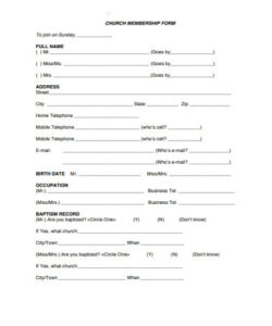 church-member-information-form-template
