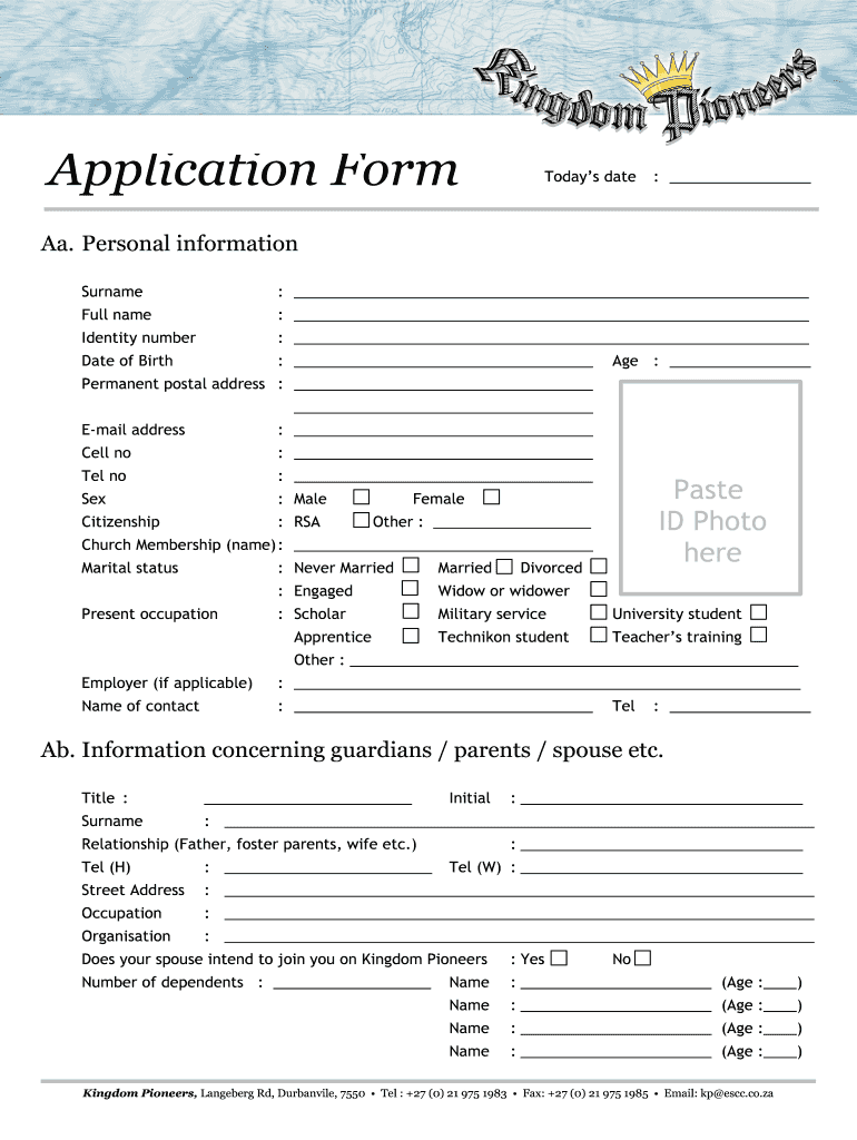 church-membership-information-form-template