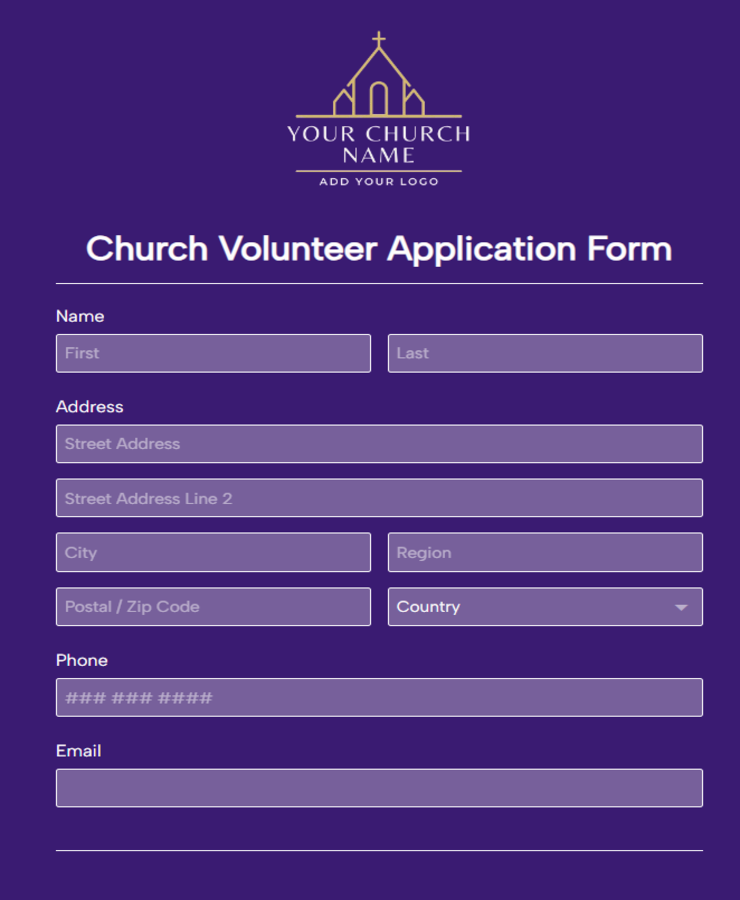 church-volunteer-application-form-template