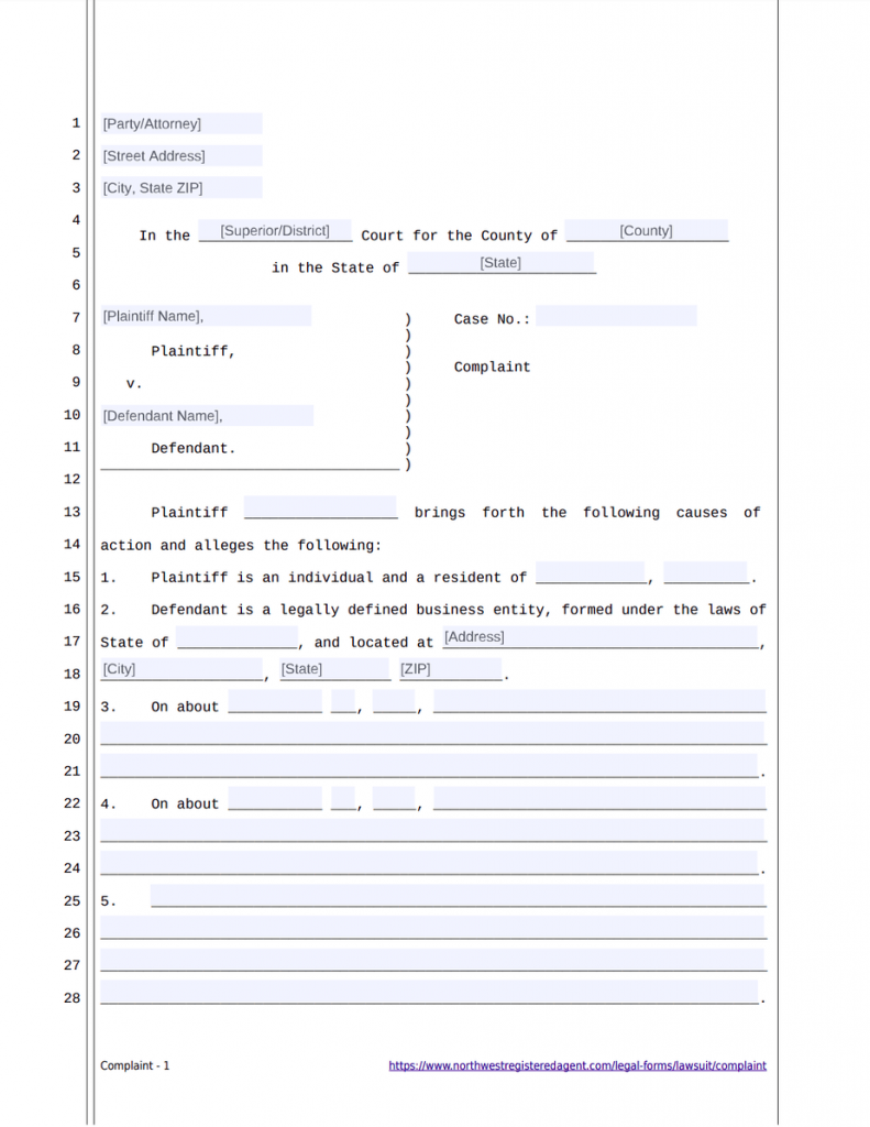 civil-court-complaint-form-template