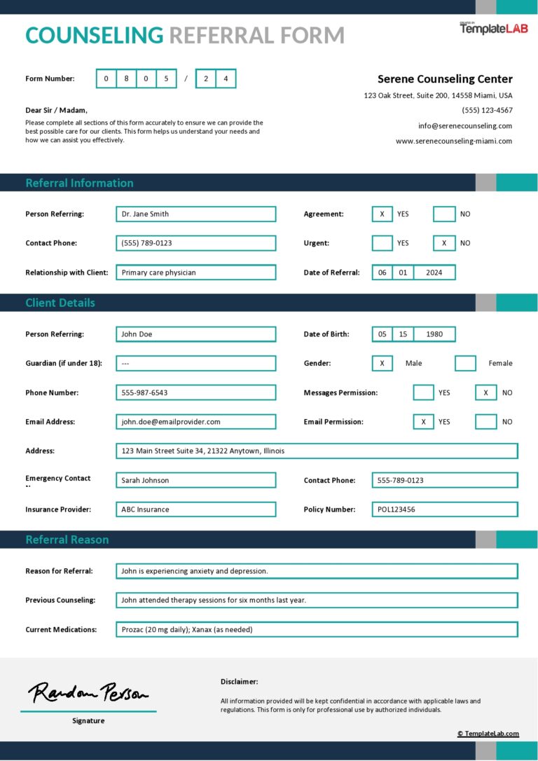 Client Referral Multiple Form Template