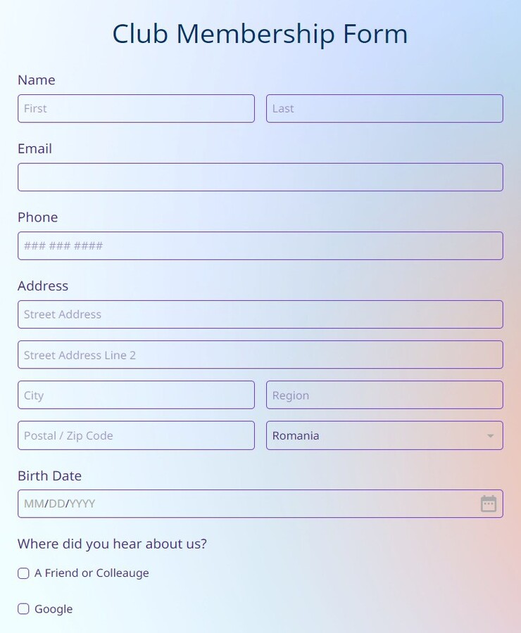 club-membership-registration-form-template