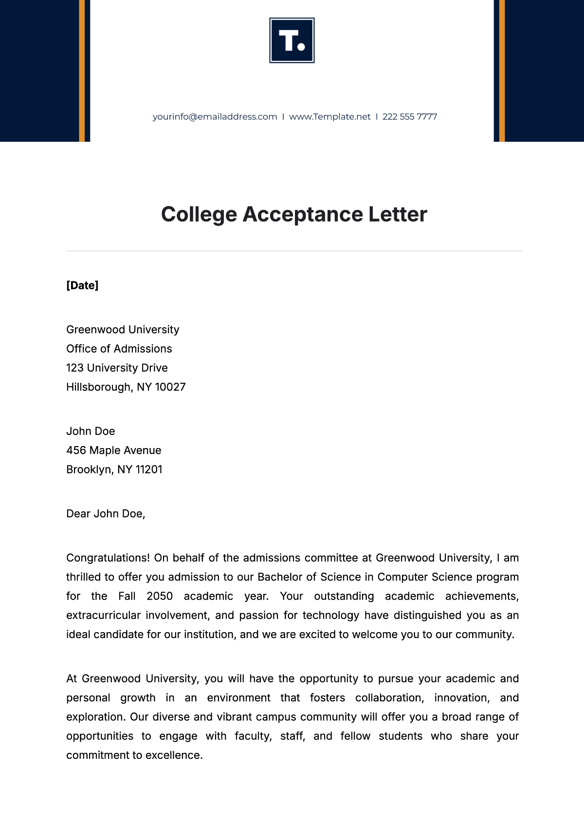college-document-acceptance-form-template