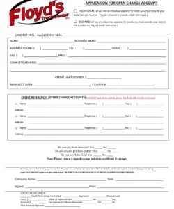 company-charge-account-application-form-template