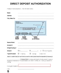 company-direct-deposit-form-template