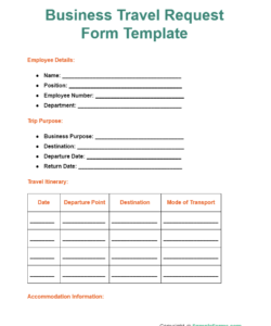 company-travel-request-form-template