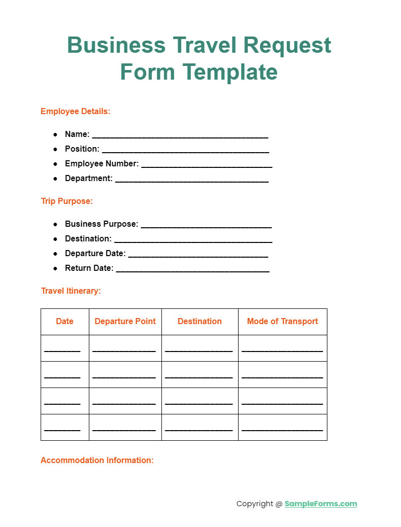 company-travel-request-form-template