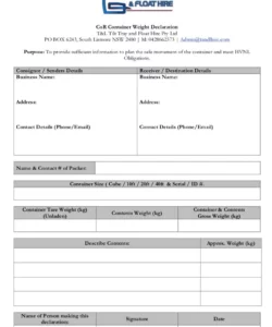 container-weight-declaration-form-template