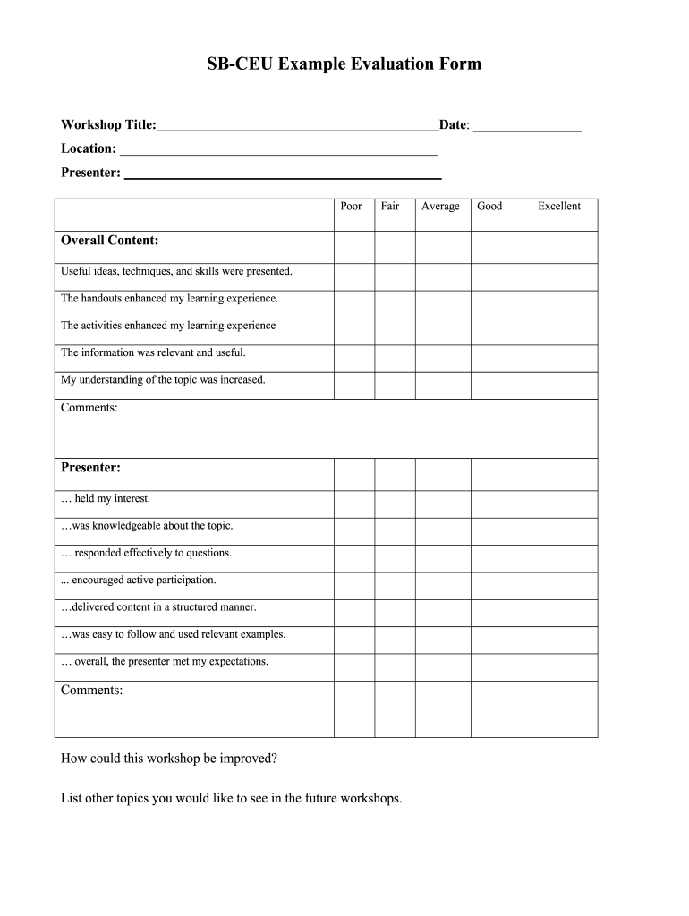 continuing-education-evaluation-form-template