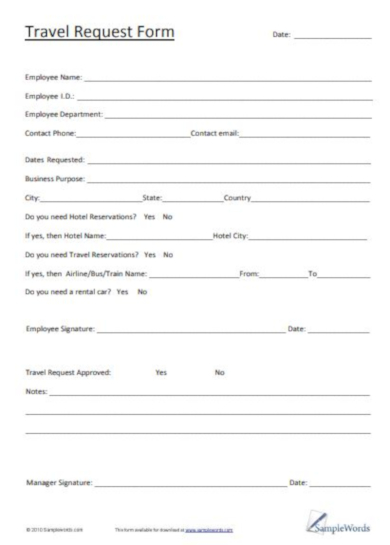 corporate-travel-request-form-template