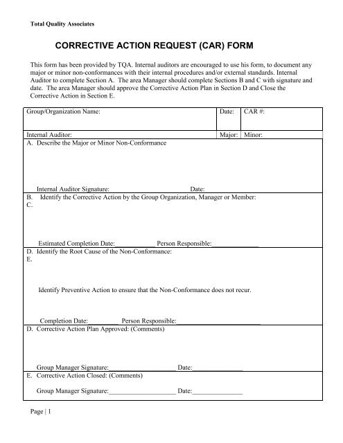 corrective-action-request-form-template