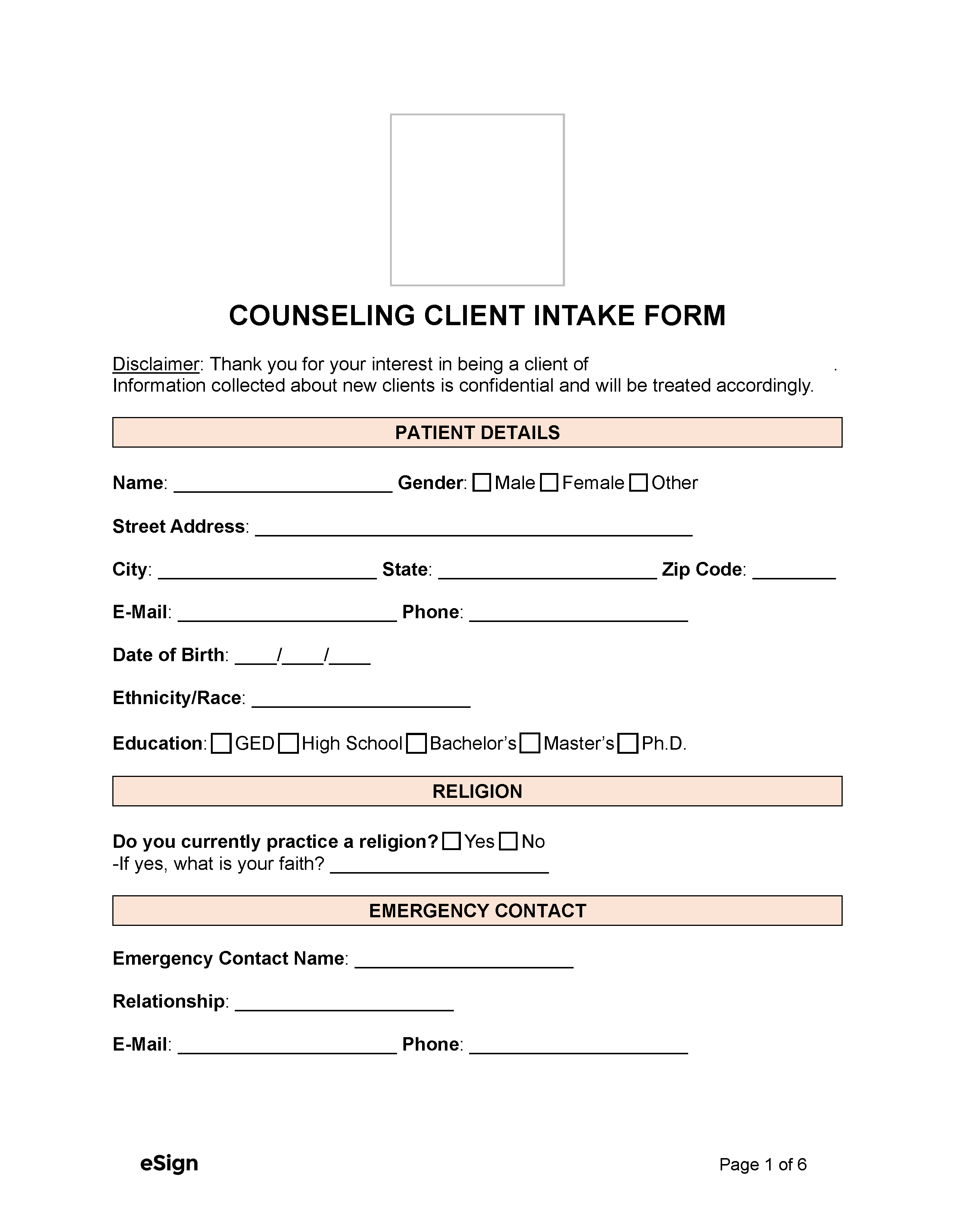 counseling-client-intake-form-template