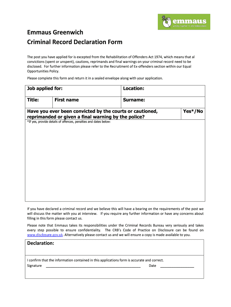 criminal-record-declaration-form-template