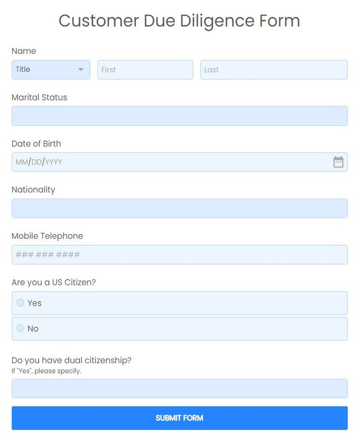 customer-due-diligence-form-template