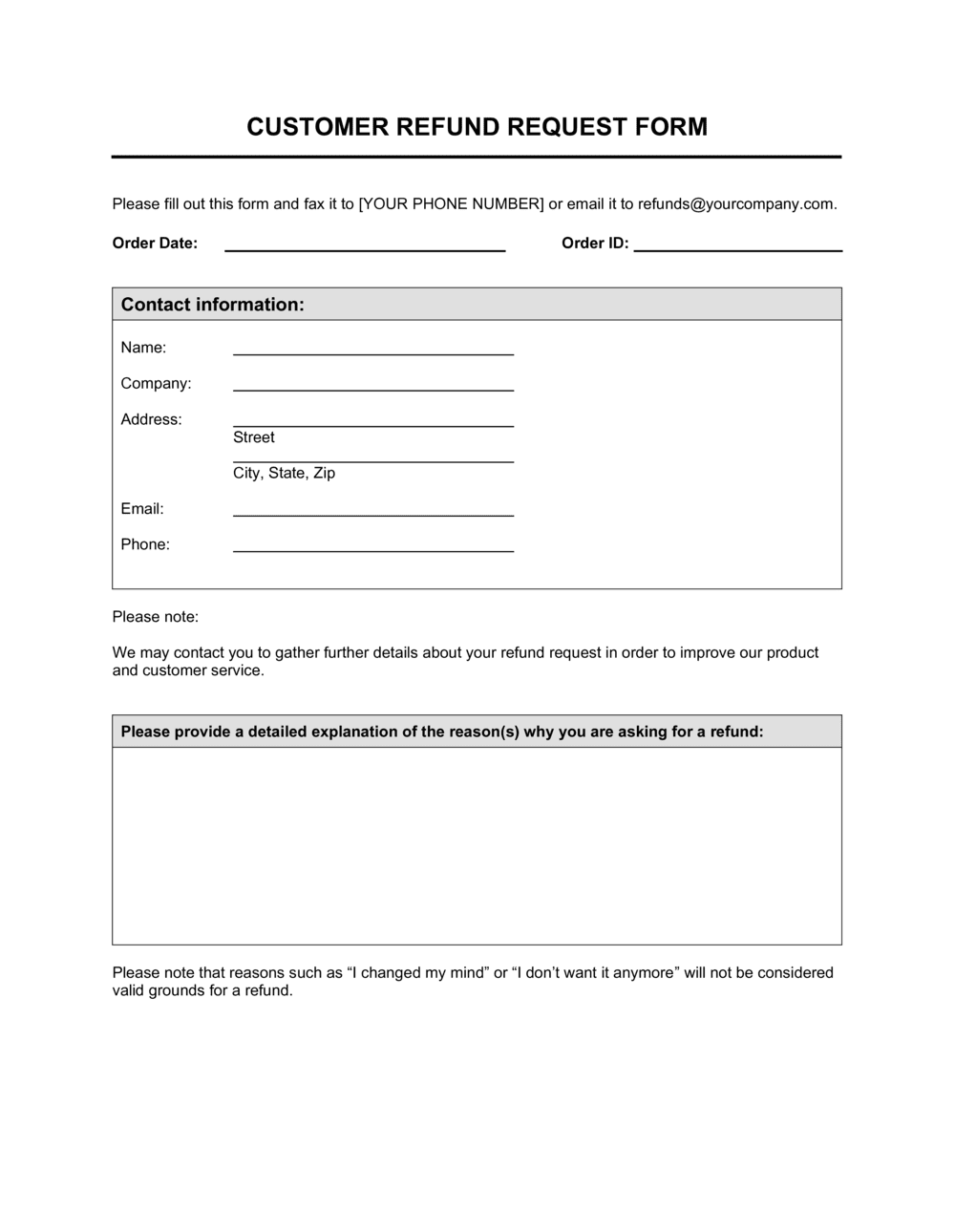 customer-refund-request-form-template